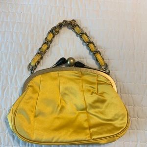 JCrew yellow satin purse.